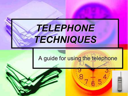 A guide for using the telephone