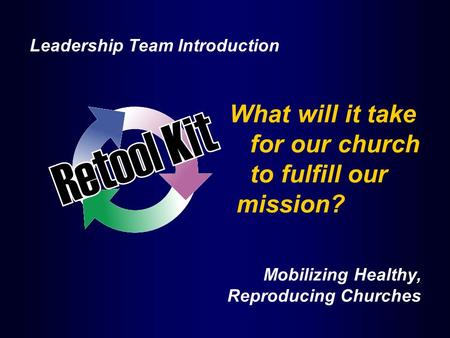 What will it take for our church to fulfill our mission? Mobilizing Healthy, Reproducing Churches Leadership Team Introduction.
