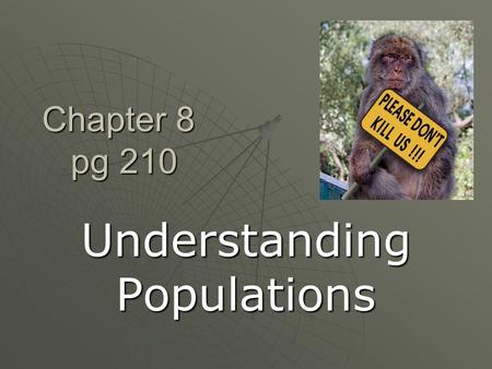 Chapter 8 pg 210 Understanding Populations. What is a population?  “all the members of a species living in the same place at the same time”