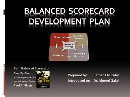 Balanced scorecard development plan