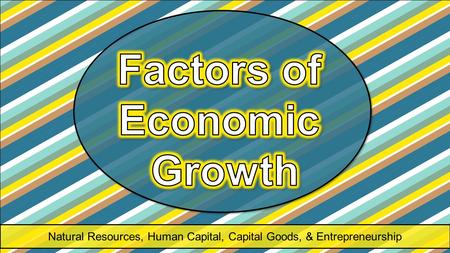 Natural Resources, Human Capital, Capital Goods, & Entrepreneurship.