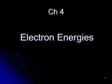 1 Ch 4 Electron Energies. 2 Electromagnetic Spectrum Electromagnetic radiation is a form of energy that exhibits wave-like behavior as it travels though.