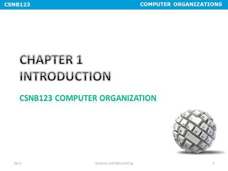 COMPUTER ORGANIZATIONS CSNB123 Ver.1Systems and Networking1.