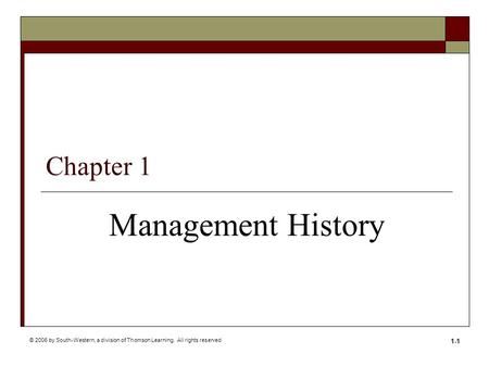 Management History Chapter 1