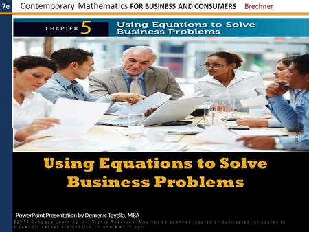 Using Equations to Solve Business Problems