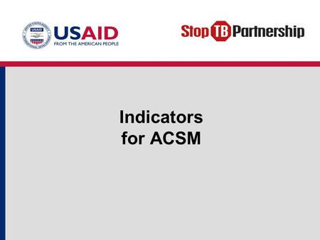 Indicators for ACSM.