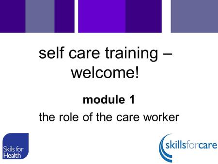 self care training – welcome!