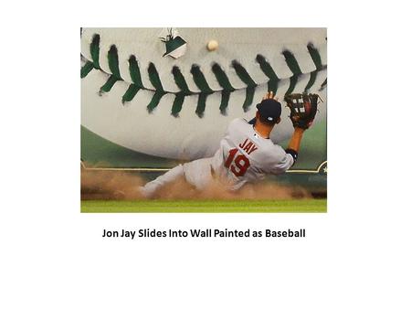 Jon Jay Slides Into Wall Painted as Baseball. Street Performance in Seoul, South Korea.