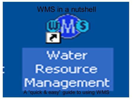 WMS in a nutshell A “quick & easy” guide to using WMS.