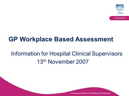 GP Workplace Based Assessment
