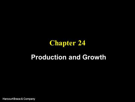 Harcourt Brace & Company Chapter 24 Production and Growth.