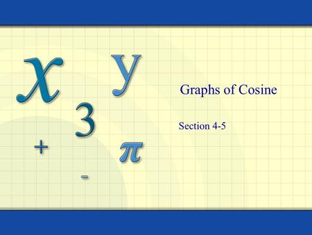 Graphs of Cosine Section 4-5.