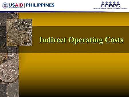 Indirect Operating Costs. Shared Expenses Can the MFU cover its overhead costs?