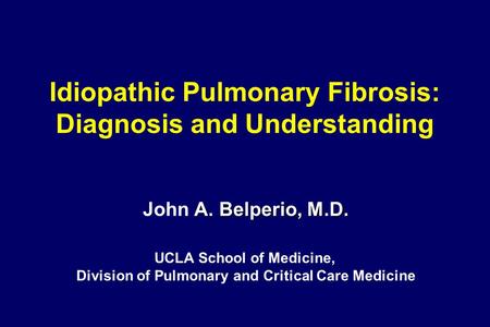 Idiopathic Pulmonary Fibrosis: Diagnosis and Understanding