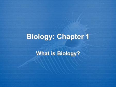 Biology: Chapter 1 What is Biology?. What Do You Study as a Biologist?  Interactions of Living “Things”  Must have ALL of the following to be considered.