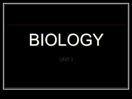 BIOLOGY UNIT 1. CHARACTERISTICS OF LIVING THINGS.