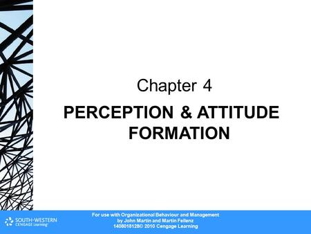 Chapter 4 PERCEPTION & ATTITUDE FORMATION.
