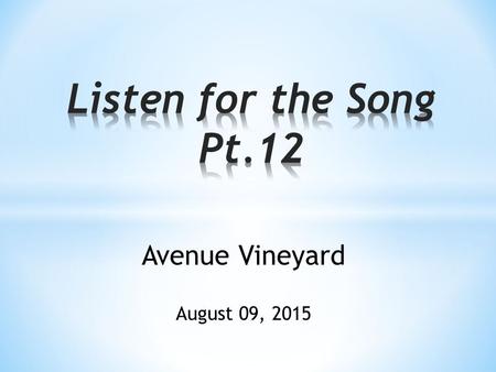 Avenue Vineyard August 09, 2015