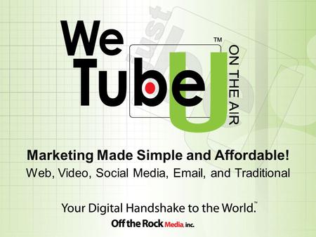 Marketing Made Simple and Affordable! Web, Video, Social Media, Email, and Traditional.