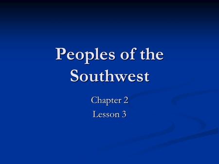 Peoples of the Southwest