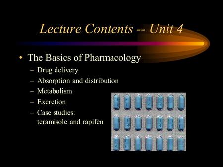 Lecture Contents -- Unit 4