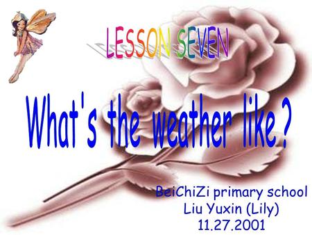 BeiChiZi primary school Liu Yuxin (Lily) 11.27.2001.