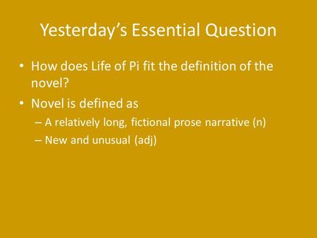 Yesterday’s Essential Question