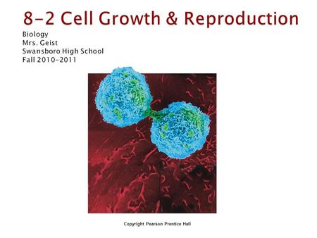 8-2 Cell Growth & Reproduction Biology Mrs