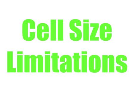 Cell Size Limitations.