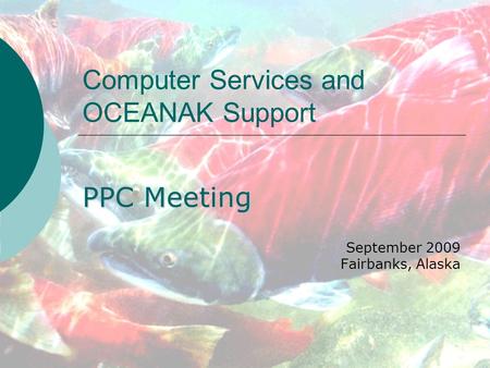 Computer Services and OCEANAK Support PPC Meeting September 2009 Fairbanks, Alaska.