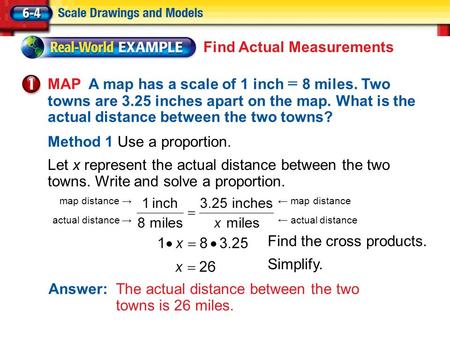 Find Actual Measurements