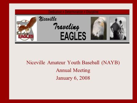 Niceville Amateur Youth Baseball (NAYB) Annual Meeting January 6, 2008.