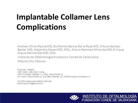 Implantable Collamer Lens Complications