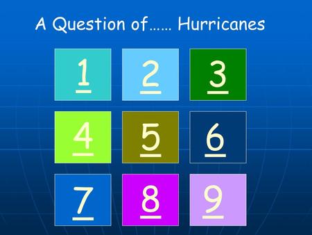 A Question of…… Hurricanes 1 32 4 56 7 89. 1 Here are the names which will be used for naming hurricanes in the next three seasons. What are the ‘rules’