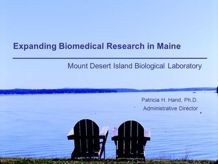 Expanding Biomedical Research in Maine Mount Desert Island Biological Laboratory Patricia H. Hand, Ph.D. Administrative Director.