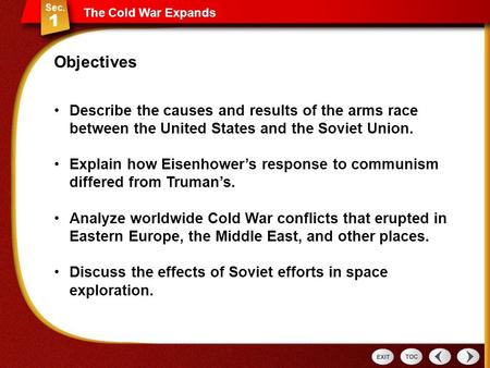 The Cold War Expands Objectives