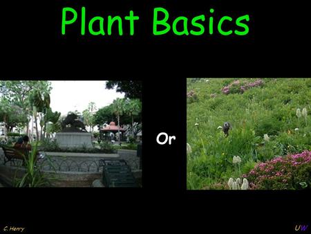 UWUW C. Henry Plant Basics Or. EPS C. Henry Ecological Restoration Handbook By: Chuck Henry & Elena Olsen Chapter 5 from: