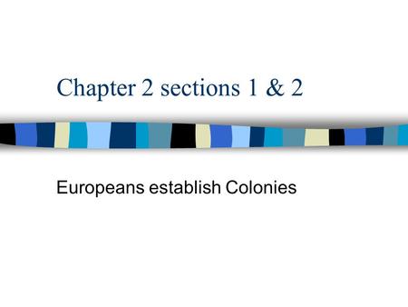 Chapter 2 sections 1 & 2 Europeans establish Colonies.
