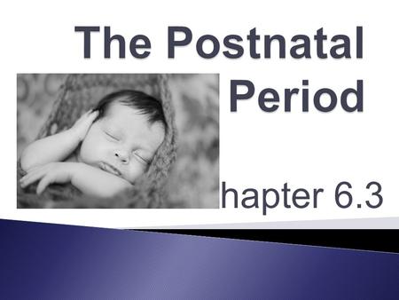 The Postnatal Period Chapter 6.3.