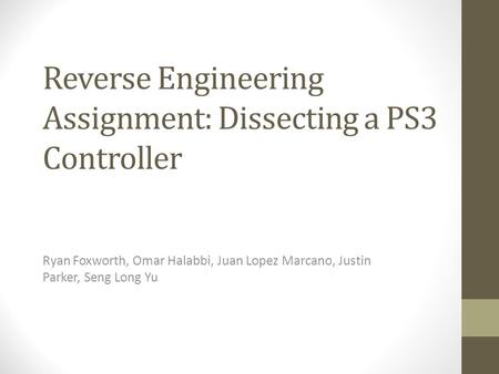 Reverse Engineering Assignment: Dissecting a PS3 Controller