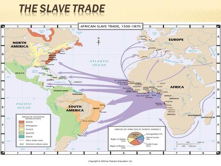  Between 1500-1800 slave traders sent 10 million Africans across Atlantic.
