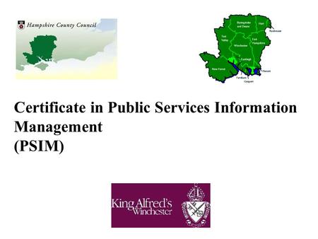 Certificate in Public Services Information Management (PSIM)
