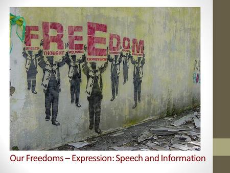 Our Freedoms – Expression: Speech and Information.