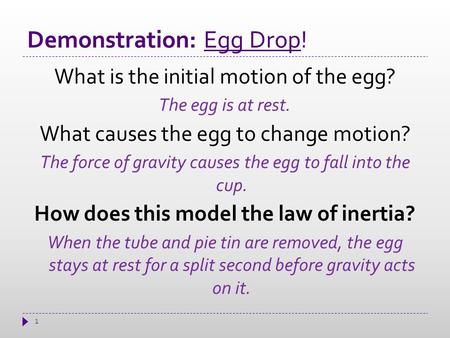 Demonstration: Egg Drop!