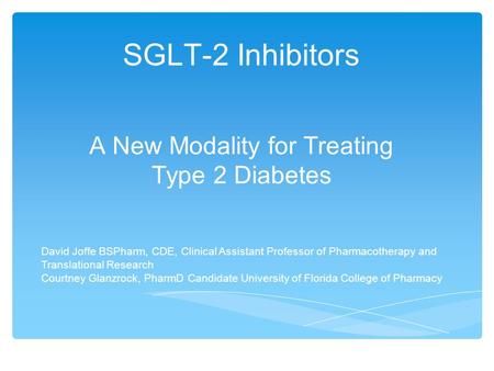 A New Modality for Treating Type 2 Diabetes