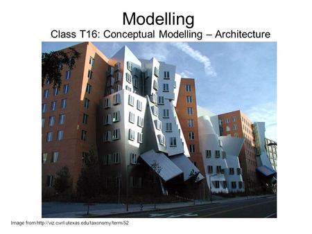Modelling Class T16: Conceptual Modelling – Architecture Image from