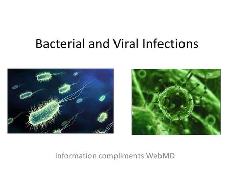 Bacterial and Viral Infections Information compliments WebMD.