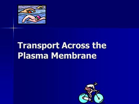 Transport Across the Plasma Membrane. Overview Certain substances must move into the cell to support metabolic reactions Certain substances must move.