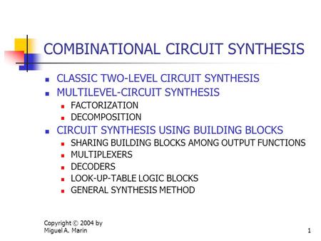 Two Level and Multi level Minimization - ppt download
