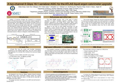 Introduction This work is supported by US-ATLAS R&D program for the upgrade of the LHC, and the US Department of Energy grant DE-FG02-04ER41299. We are.
